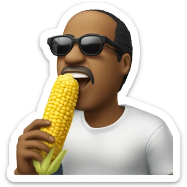 stevie wonder eating corn on the cob sticker