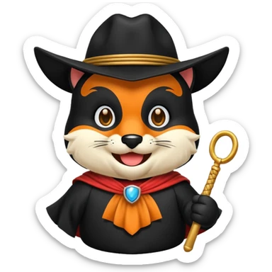 Diseña un Zorro mascota saludando  sticker