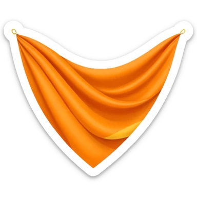 Orange triangle shaped wavy flag sticker