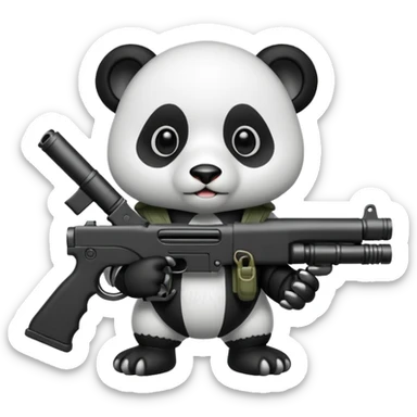 Squid panda with a grenade launcher  sticker