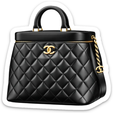 a Chanel cosmetic tote bag that opens and closes upward sticker