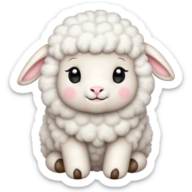 Little Lamb with many love emoji  sticker
