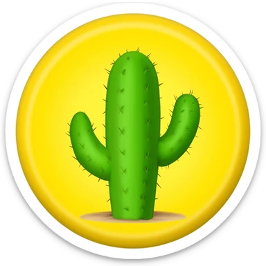 A yellow badge with a catcus and number 1 on it sticker