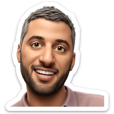 smiling boy in collared shirt sticker