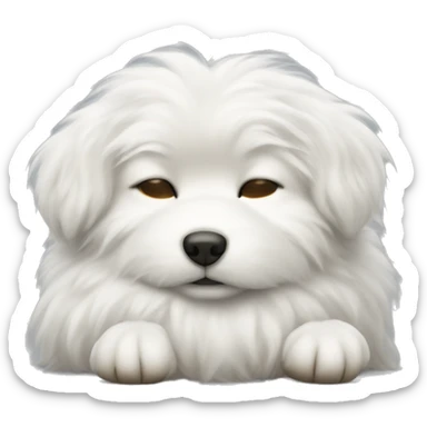 Fluffy white dog sleeping  sticker