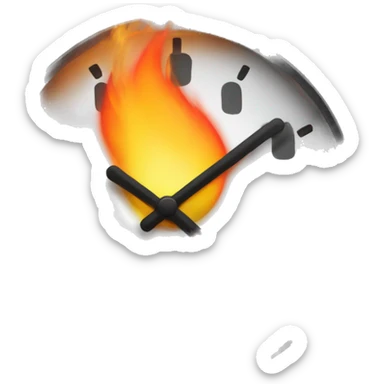 timer clock with fire sticker