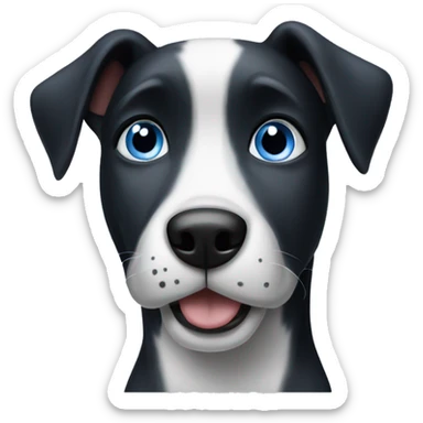 Black and white dog blue eyes sticker