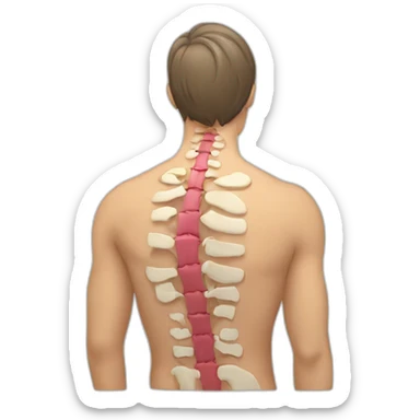 straighten back pain, profile, male sticker