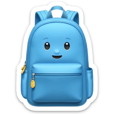 a blue kid Backpack with zip sticker