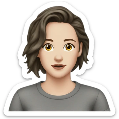 Kristen stewart gray round neck sticker