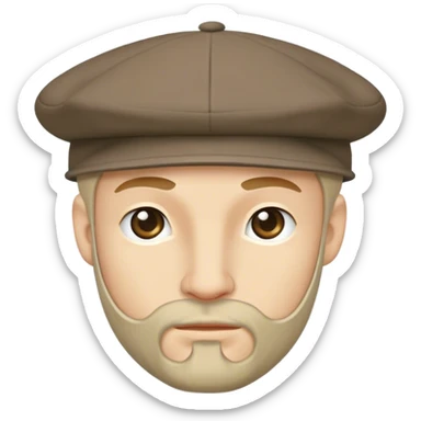 Medieval male wool flat cap with sturdy brim
 sticker