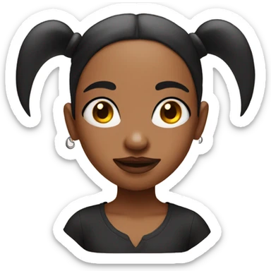 Girl with nose and eyebrow piercings  sticker