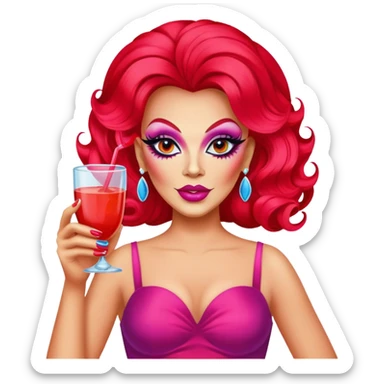 Drag queen with koolaid sticker