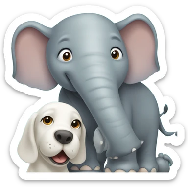 Elephant and dog friends sticker