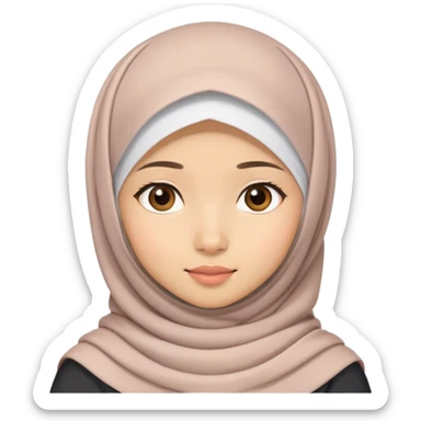 cute asian girl with hijab sticker