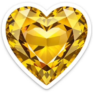 yellow heart diamond  sticker