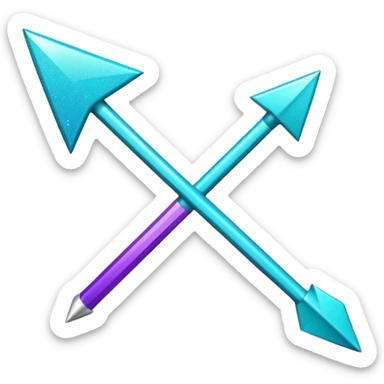flecha para esquerda glitter roxo e ciano sticker