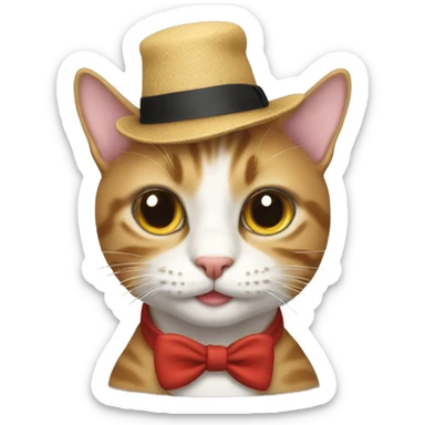 Cat with hat one sticker