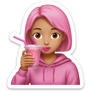 Pink boba faceless  sticker