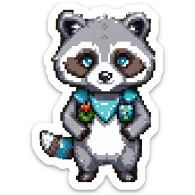 Spiffo raccoon mascot from Project Zomboid sticker