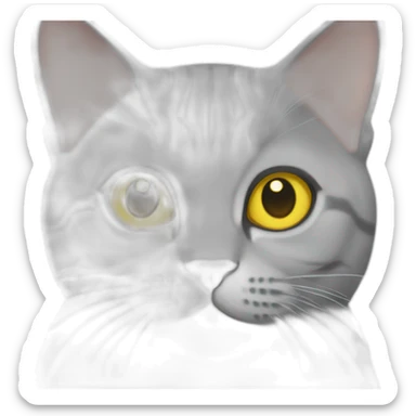 british short hair cat with yellow eyes thumb sticker