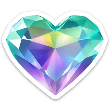 Heart shaped 56-carat iridescent diamond sticker