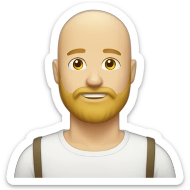 Blonde beard bald just head sticker