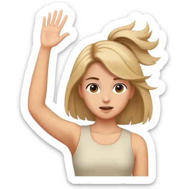 A girl flip her hair back with one arm after proving a point  sticker