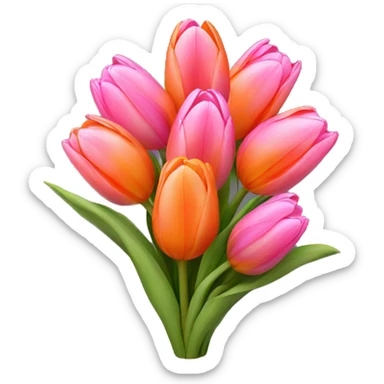Bouquet of pink and orange tulips sticker