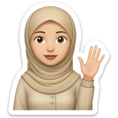 Muslim woman raising hand sticker