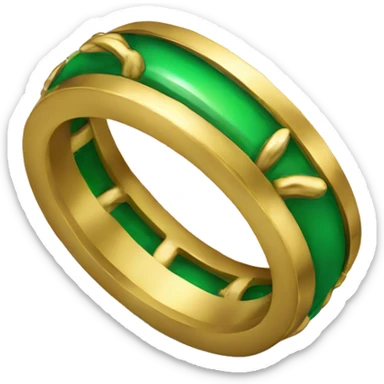 Gold and green ring  sticker