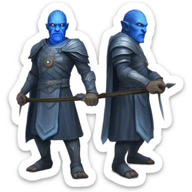 Grover Elder's Scrolls Boss:
Grovind the Swift
A spectral blue warrior known for his speed and agility, Grovind uses teleportation and swift strikes overwhelm enemies. He wields a ghostly lance and taunts foes, confusing with illusions and shadow clones. sticker