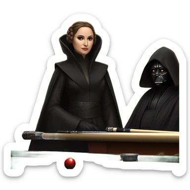 Padme amidala playing pool against darth sidius sticker