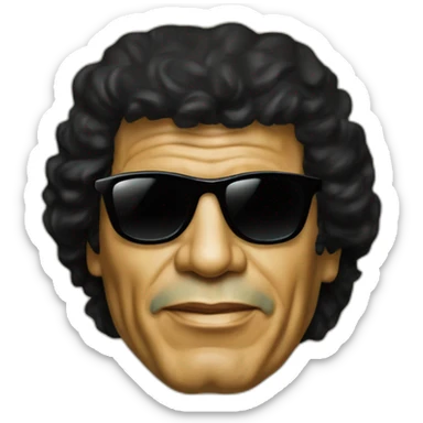 muammar gaddafi with sunglasses sticker