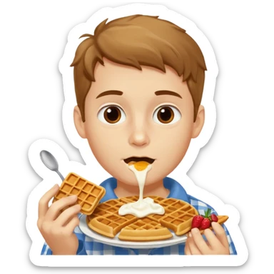 A boy named Maxim who loves to eat waffles with sour cream sticker