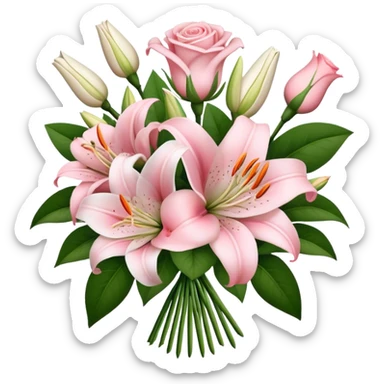 pale pink flower bouquet  sticker