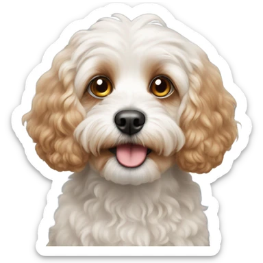 Cavapoo with two different eye colors sticker