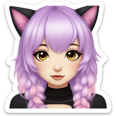 Gorgeous Cute Edgy Pastel Gradient Beautiful Anime Emo CatLady sticker
