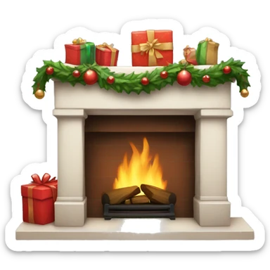 christmas fireplace sticker