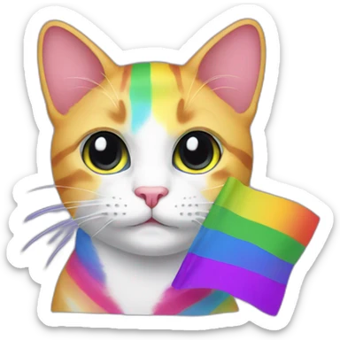 LGBT flag cat sticker