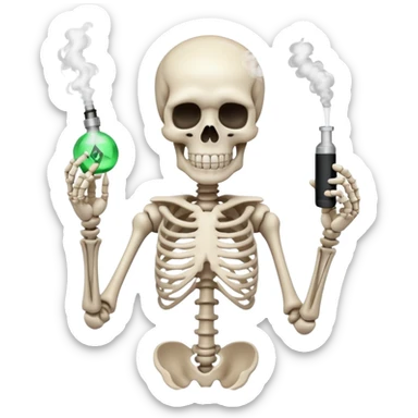 skeleton with vape in hand sticker
