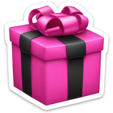 Hot pink gift with black bow sticker