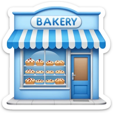 blue bakery store sticker