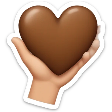 Brown heart in hand sticker