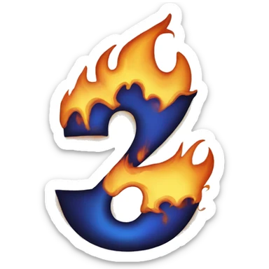 The number 7 in flames sticker
