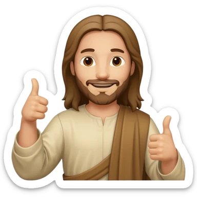 Jesus christ smiling thumbs up sticker
