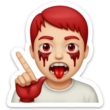 Finger bite face sticker