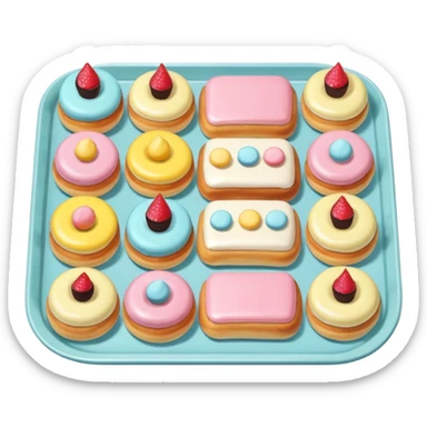 party pastries tray pastel colors sticker