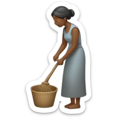 An ancient woman doing chores sticker
