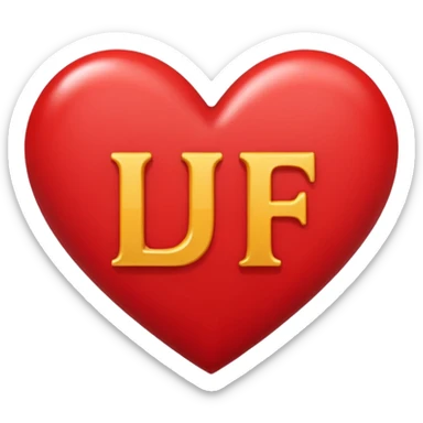 The letters and addition sign l + f in a heart sticker